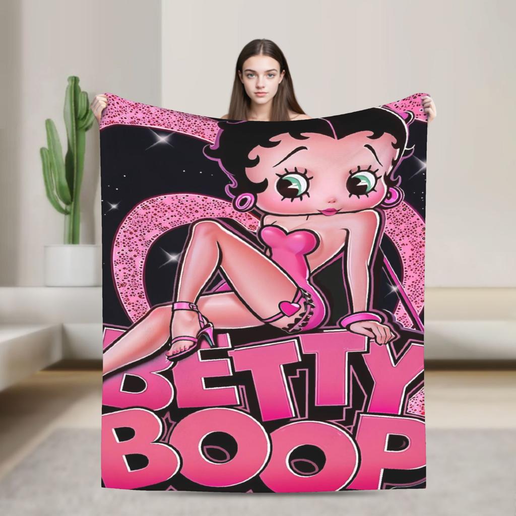 B-Bettys Boops Throw Blanket for Couch  Soft Fuzzy Plush Blanket 50x60 Inch Multi-size Bedspread for All Seasons