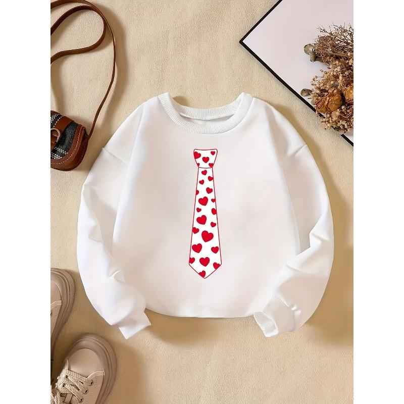 Kids Sweatshirt Crew Neck Sweatshirt, Casual with Alphabet Pattern, Loose Fit Long Sleeve Pullover for Daily Wear