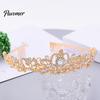Birthday Rhinestone Crown 2Pcs/Set Women Shiny Tiara Crowns Belt Set With Diamond-like Texture Girls Princess with Combs Party Decoration