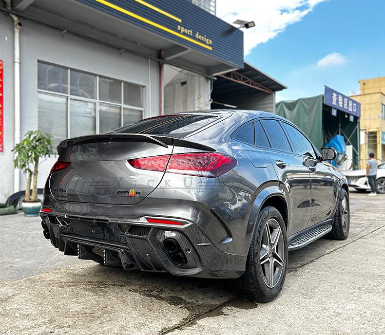 Mercedes GLE Coupe LD Style Carbon Fiber Rear Diffuser with Lights, Four-Outlet Exhaust Tips (2020-2025)
