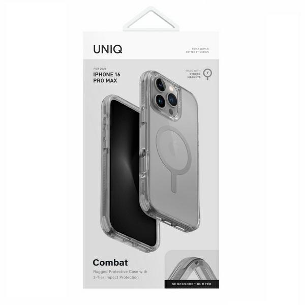 Uniq Etui Combat Iphone 16 Pro Max 6.9 Magclick Charging Szary/Stone Grey