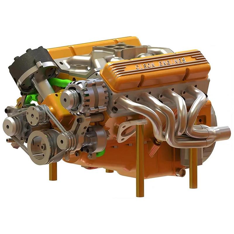 V8 Engine Kit Gas Small-Block Engine Model Kits Mini Build Your Own Stem Cison Running Engine Kits That Runs