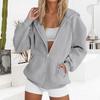 Women's Fashionable Casual Solid-color Long-sleeved Pullover Hooded Jacket