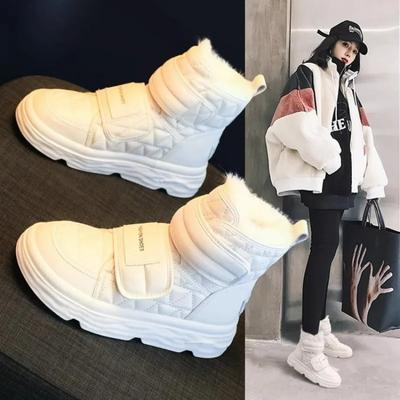 Bottes de neige d'hiver pour femmes, chaussures montantes décontractées, baskets chaudes pour femmes, bottines à plateforme, grande taille 45, Zapatillas De Mujer New