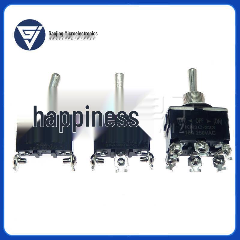 E-TEN2-6 Rocker Toggle Switch: Self-Resetting Spring-Back, Head-Shaking Lever, 2/3 Position, 6-Pin.