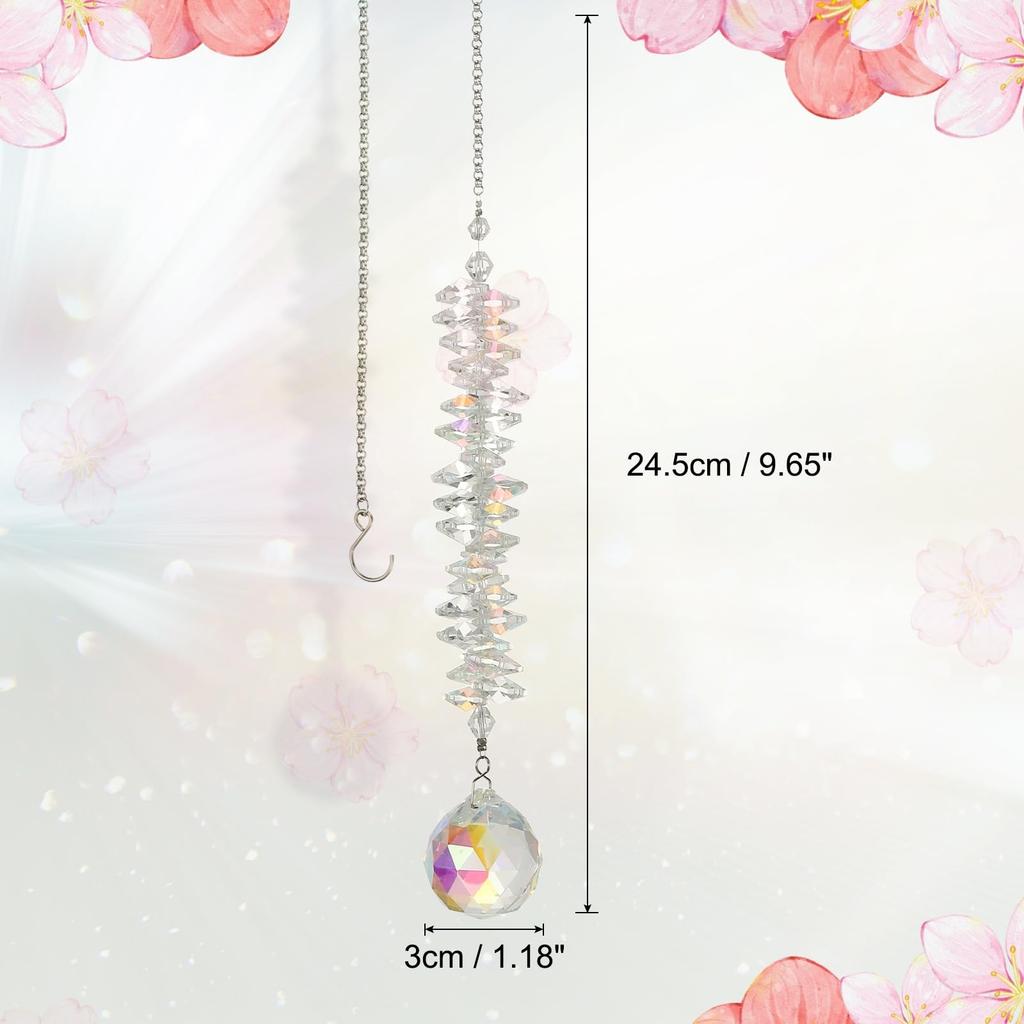 PATIKIL Crystal Suncatcher DIY Suncatcher, 1 Piece Hanging Ball Prism Chain for Window, Home & Garden Decoration, Crafts for Women, Multicolor