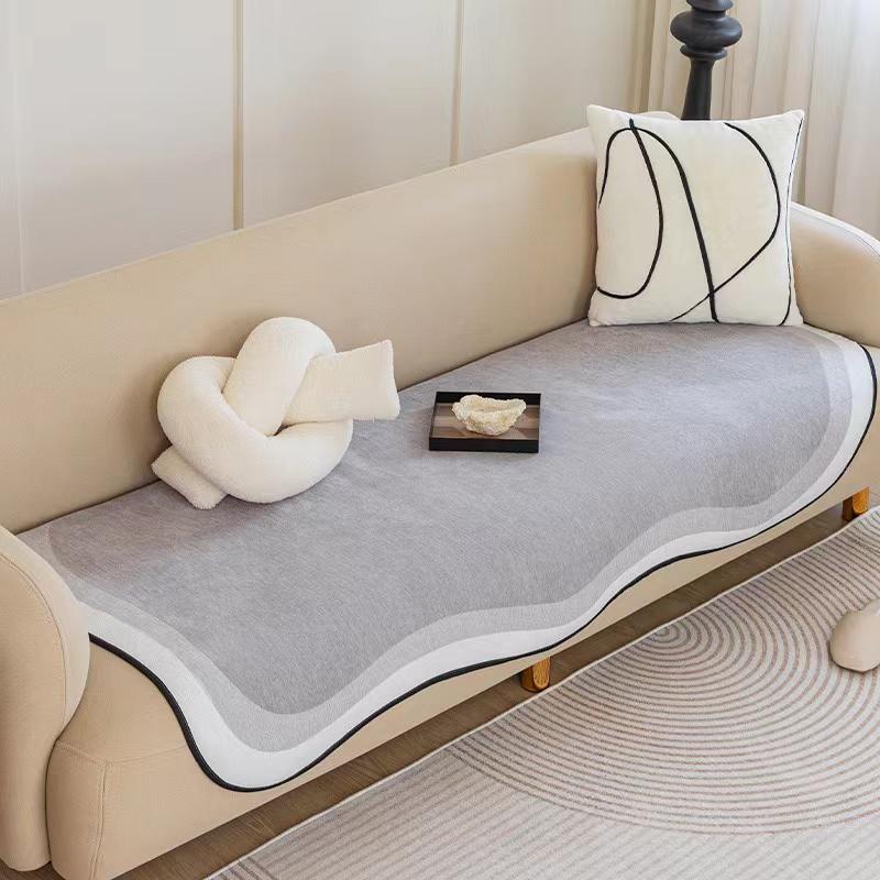 Solid Color Chenille Anti-cat Scratch Sofa Cover Non-slip Universal Sofa Towel Floor Mat Pet Dog Kids Mat Protector Mat