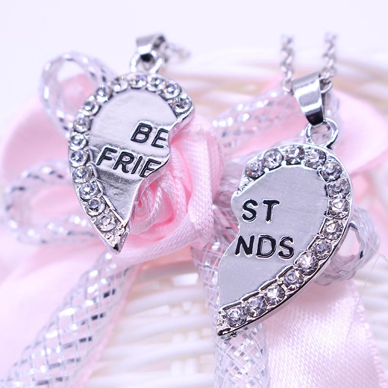 Multi-Person Diamond Heart & Letter Necklace for Girlfriends