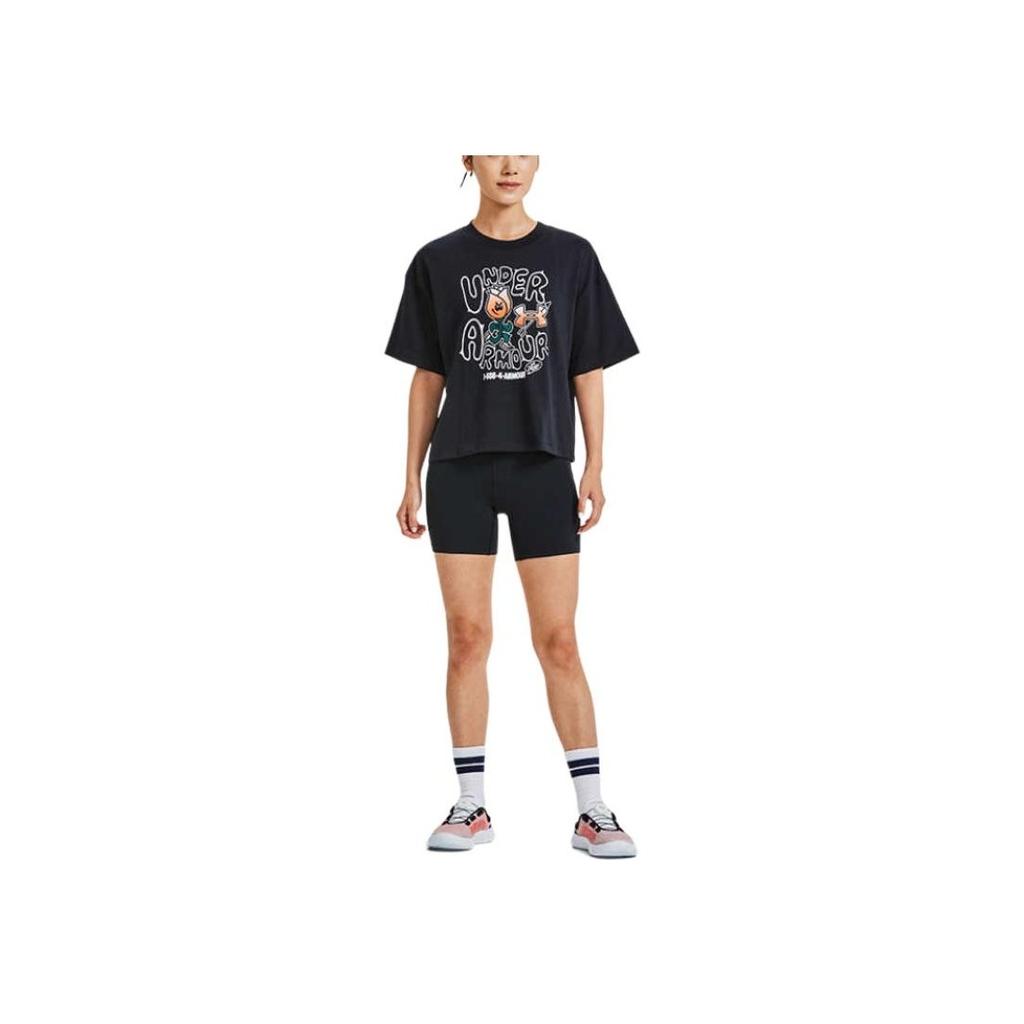 Under Armour Loose Fit Graphic Print Training T-Shirt Women Tops Black 1379949-001