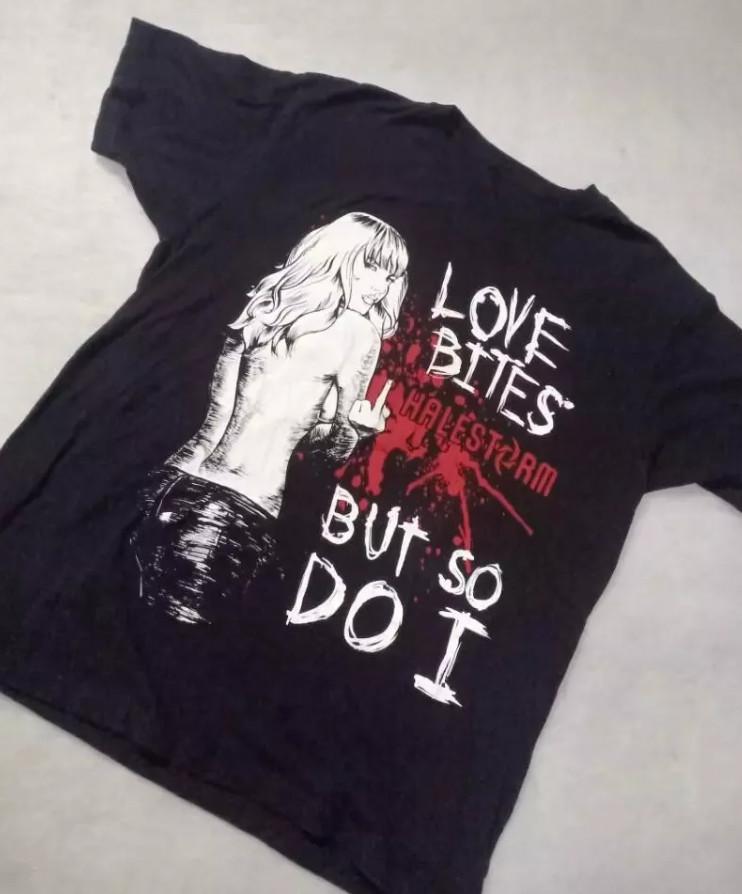 Vtg Halestorm Rock Band Music Tour Cotton Black All Size Unisex Shirt J438 Unisex T-Shirt S