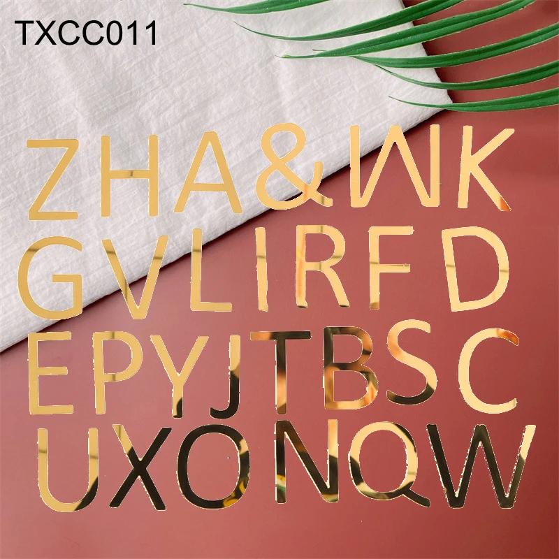 Decor Acrilic Oglindă Aurie pentru Tort La Mulți Ani Alfabet Englez Număr Roman Nuntă Petrecere Topper Tort Insert Cupcake Steag