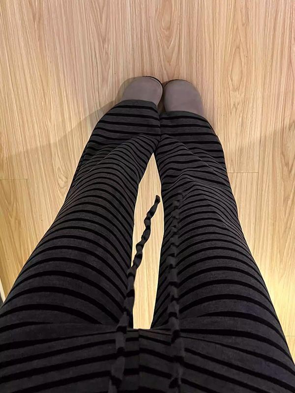 High-Waist Casual Gestreifte Slim-Fit Micro-Flare Hose für Damen - Herbst/Winter Stil