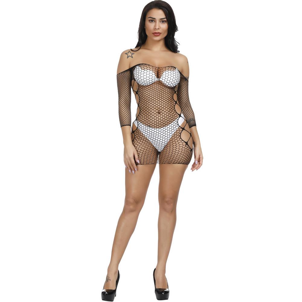 Sex Underwear Jacquard Suspenders Sexy Mesh Clothes Net Skirt Net Socks Hollow Transparent Tight Body