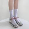 Spring And Summer Thin Meat-Through Lace Tube Socks Women'S White Hollow Mesh Stacking Socks Japanese Sweet Calf Socks