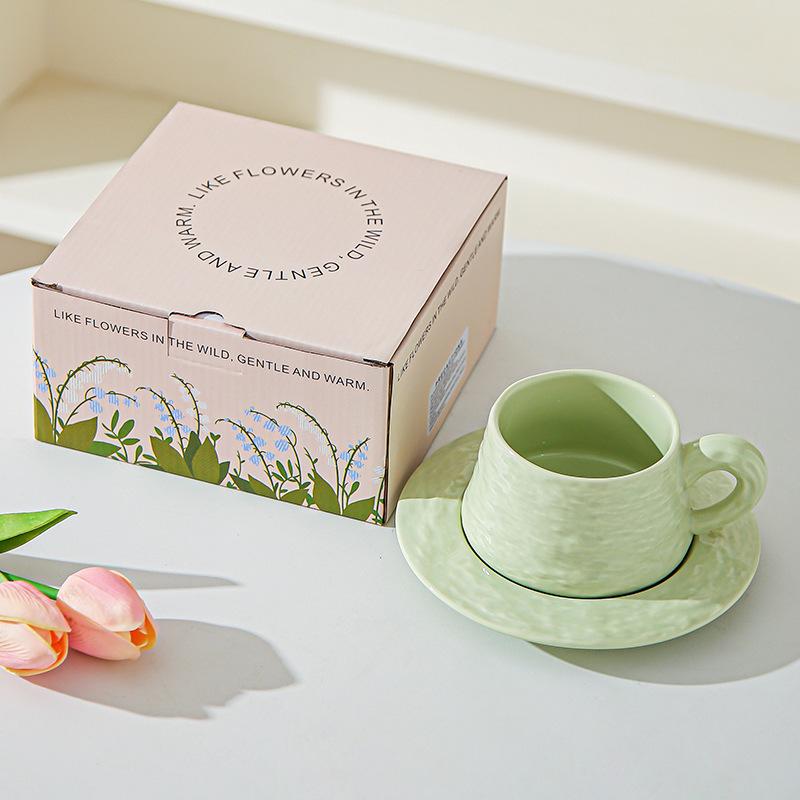 

Высококачественные керамические кофейные чашки и блюдца с узором под камень для офиса, кофейные чашки класса люкс для пар, чашка для завтрака, сувениры 201-300ml