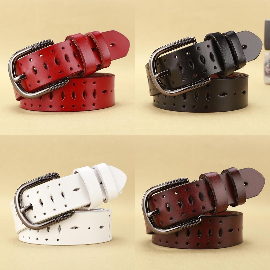 Fashionable Leather Waist Belt Hollow Pattern Metal Pin Closure Casual Outfits