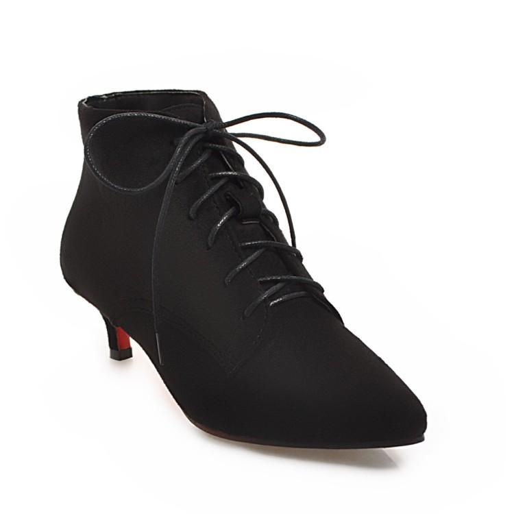 Source Autumn and Winter New Pointed  Shoes British Lace-up Short  Boots Martin Boots and Bare Boots Large Size