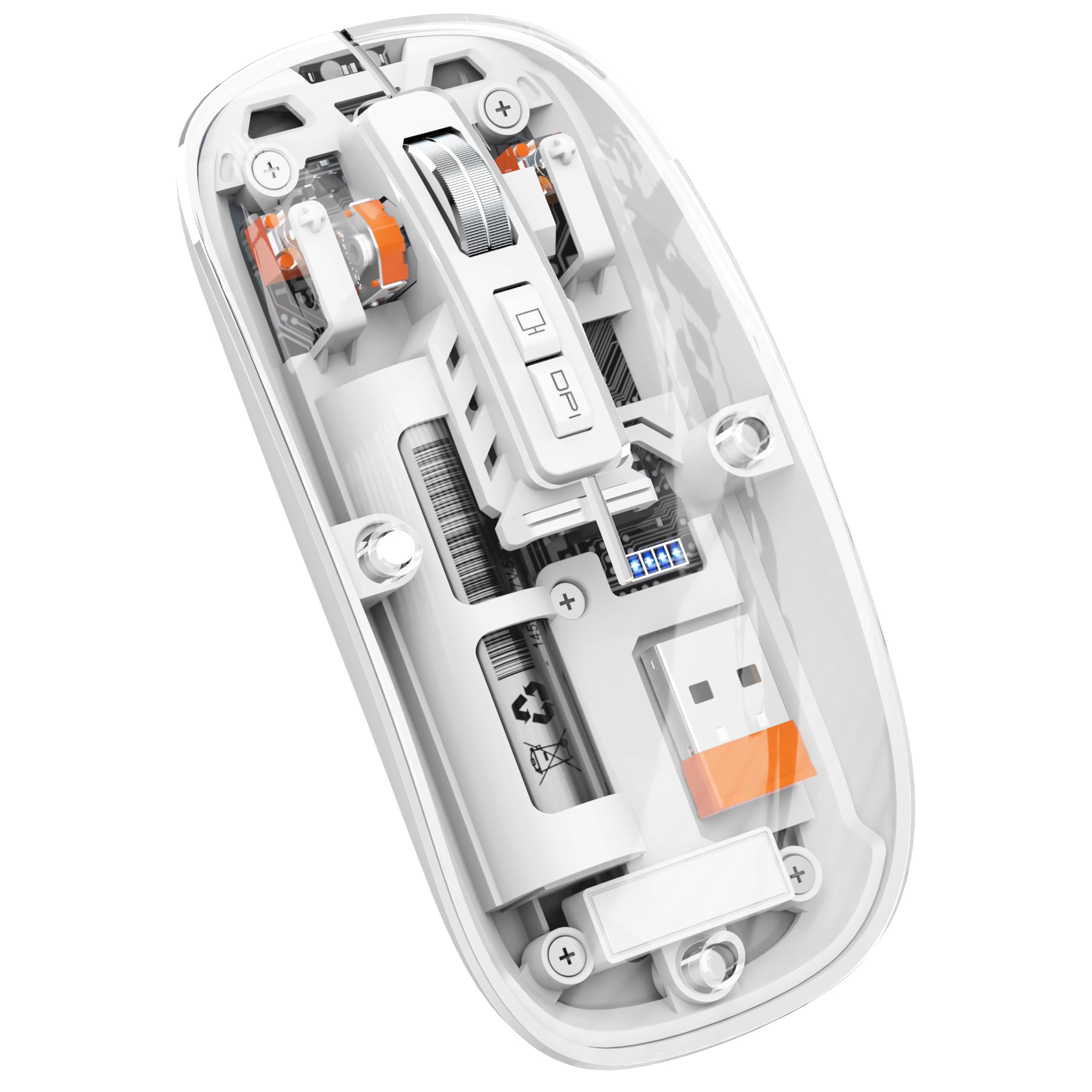 

Прозора Сумісна з Android Плавна Ігрова Миша, Бездротова, Bluetooth, Type-C, Перезаряджувана, LED, USB, Тиха, Стильна, Мила, ПК,