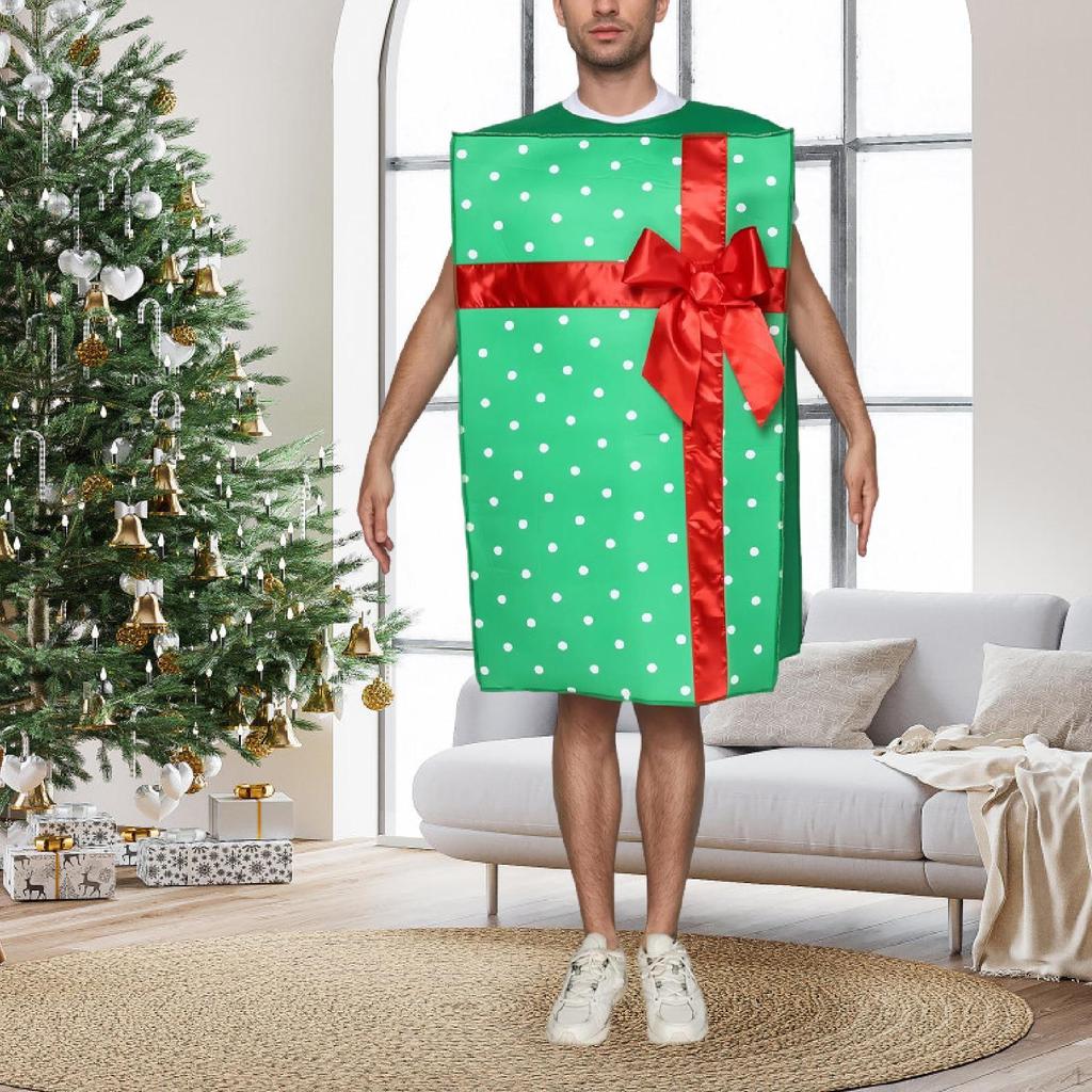 Christmas Gift Box Costume Xmas Suit for Role Playing Themed Party