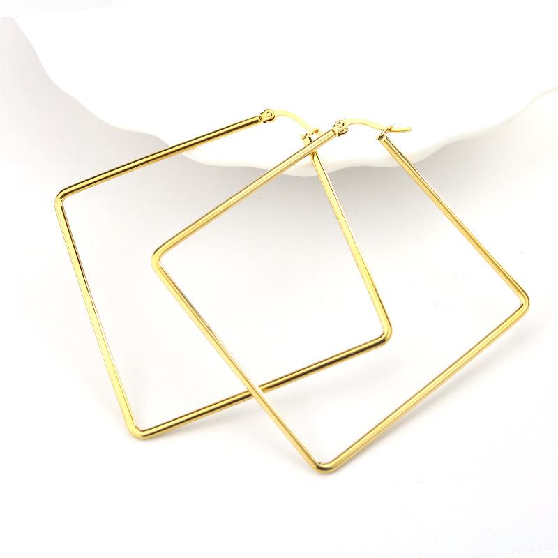 Minimalist Geometric Circular Large Hoop Earrings for Women Exaggerated Personality Stainless Steel Fashion Items Jewelry Gifts