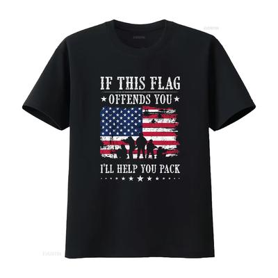 If This Flag Offends You I Ll Help Pack T Shirt Vintage Washed Slightly Unisex Homme Fashion Streetwear Top For Everyday Wear