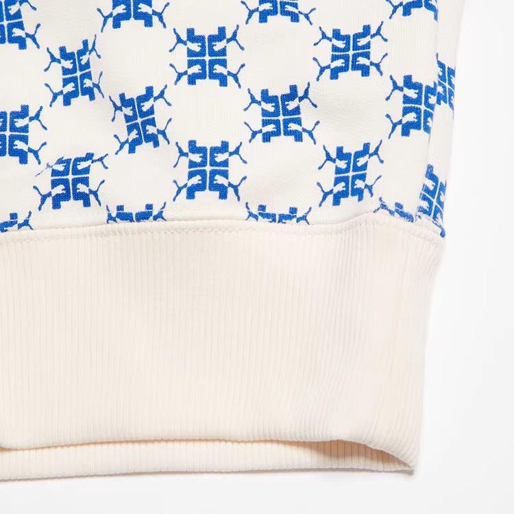 Puma All Over Diamond Pattern Sports Casual Crew Neck Sweatshirt Unisex Sweatshirt Blue White 539753-65