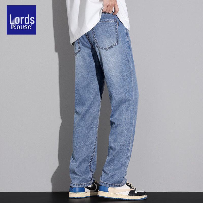 

Luozhi Men s Relaxed Fit Tencel Cool Straight Leg Jeans 3XL