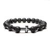 100% Natural Volcanic Lava Bracelet Black Zirconia Braclet New Simple Fashion Cross Braslet Hematite Gift for Boyfriend