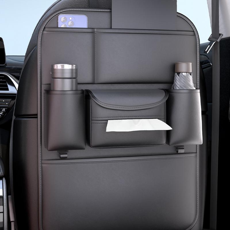 Back Seat Organizer Backseat Organizer Car Accessories Leather Protector Cup Holder Tissue Holder Storage Pockets Kick Mat For