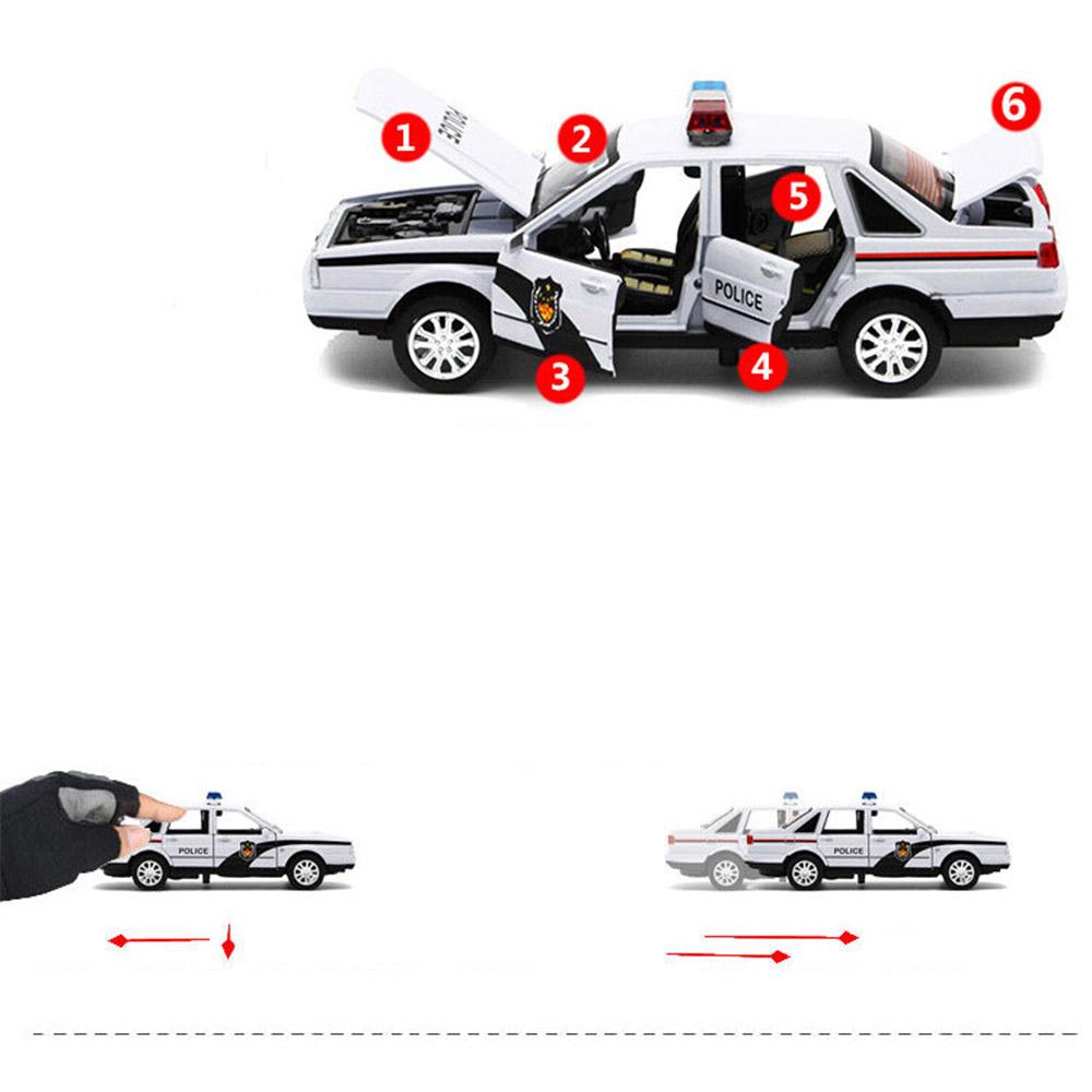 Policejní autíčko 1/32 Santana, autíčko z lehké slitiny, forma a autíčko, miniaturní model auta, dětské autíčko