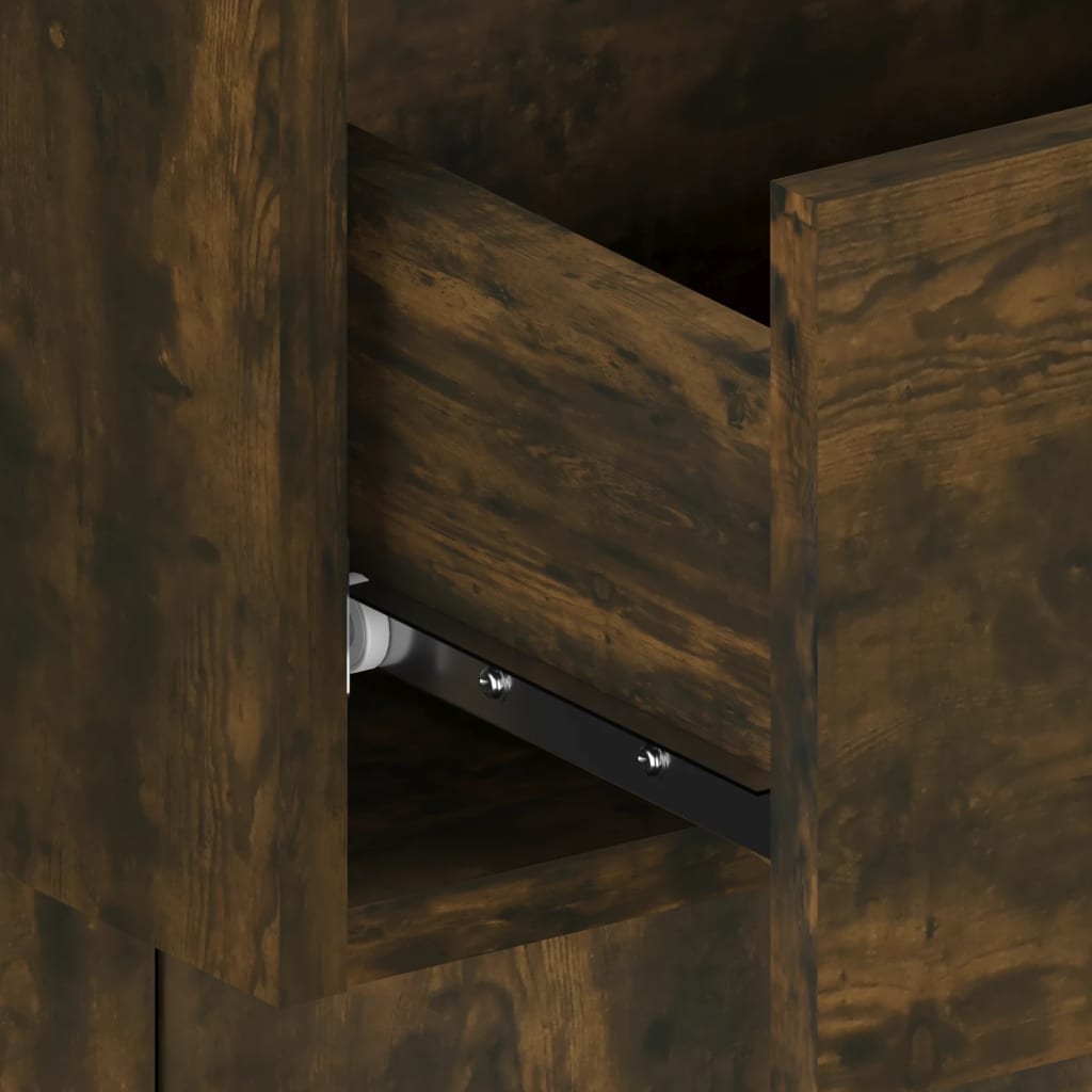 Wall Mounted Nightstands 2 pcs Smoked Oak