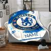 Custom Name Chelsea FC Crest Blanket for Couch & Bed, Plush Cozy Fuzzy Blanket Super Soft & Warm Blankets for Fall and Winter. 0908247