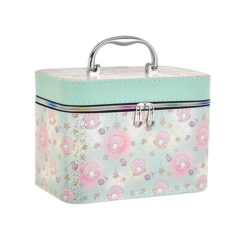 Large Capacity High-End Cosmetic Bag with Mirror - Multifunctional Three-Piece Home Storage Set
