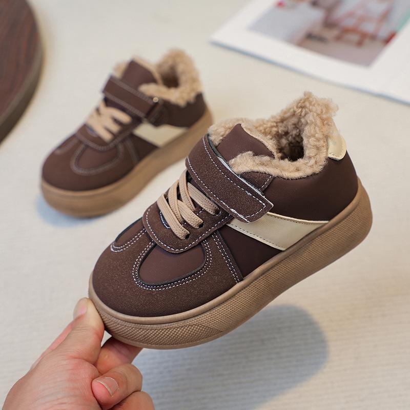 Kids Winter Warm Footwear Fleece Sneakers Cotton Shoes for Boys Waterproof Lamb Wool Snow Boots for Girls