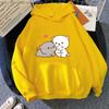 Peach Cat Hoodies Women Funny Mochi Fashion Sweatshirts Peachcat Female Harajuku Tops Round Neck Oversized  Kawaii Y2k