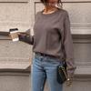 Herbst frauen Pullover Bequem Casual Fashion Solid Farbe Langarm Aushöhlen Pullover