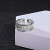 Adjustable Open Ring Women With Delicate Lace Design Minimalist Boho Chic Plated Jewelry