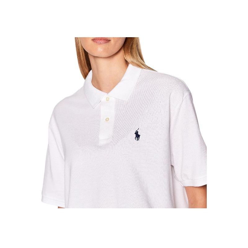 Ralph Lauren SS23 Solid Pony Embroidered Short Sleeve Polo Shirt Women White 211863280002