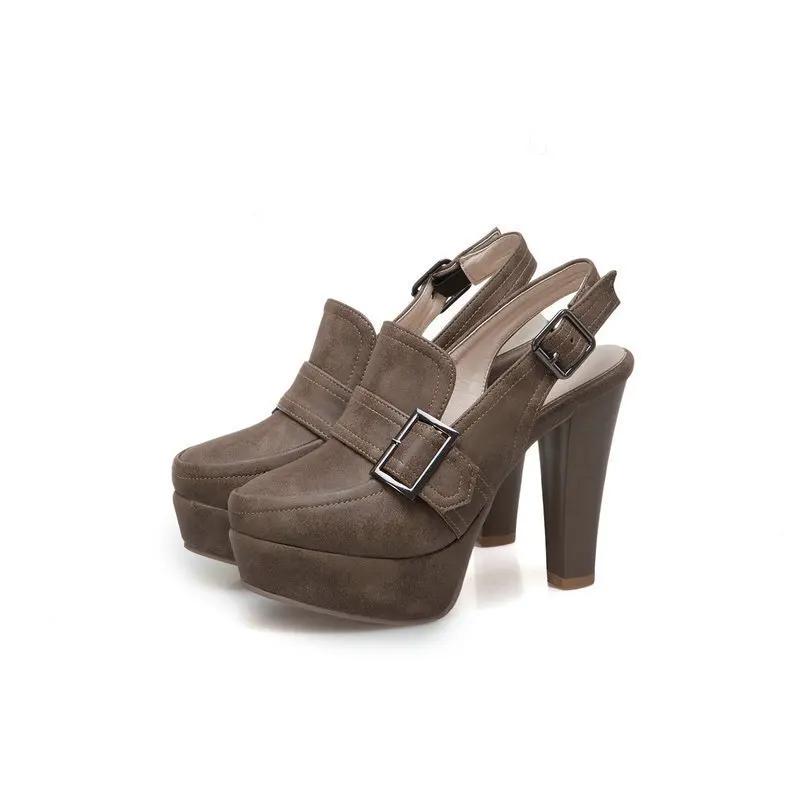 

Fashion 2025 Vintage Khaki Black Platform Spike High Heels Retro Ladies Buckle Slingbacks Daily Womens Shoes Heels Pumps Summer 39 хаки