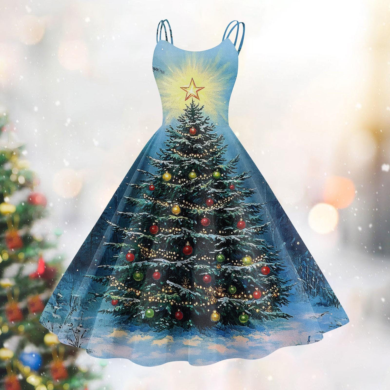 

Женское модное сексуальное коктейльное платье без бретелек с рождественским принтом в стиле панк, винтажное платье. XXL