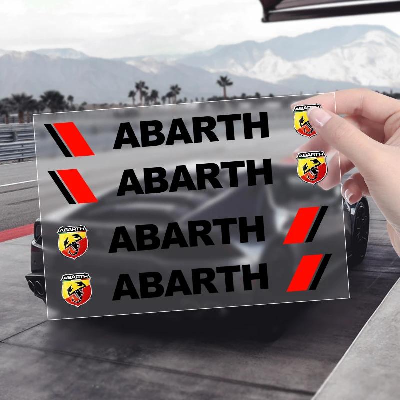 HIBWO1 4Pcs Car Door Handle Badge Protector Decal Wiper Sticker For Fiat ABARTH 124 125 130 131 500 595 Esseesse 695 Punto Scorpion