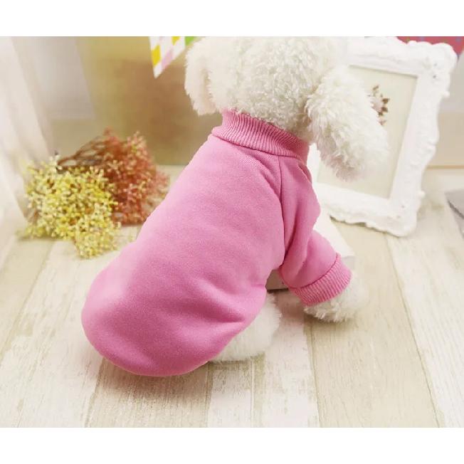 2024 Warm Autumn Dog Coats Solid Soft Fleece Wear Cotton Winter Jackets Sweater Cat Lovely Outdoor Small Pet Product Clothes