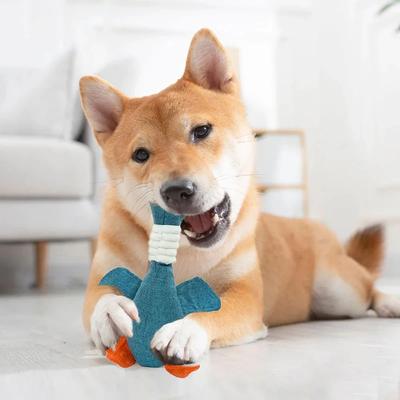 Roztomilé plyšové hračky pro psy Pet Duck Pískací hračka pro štěňata Zvuk Divoká husa Žvýkací hračka pro malé a střední velké psy Hračky na čištění zubů