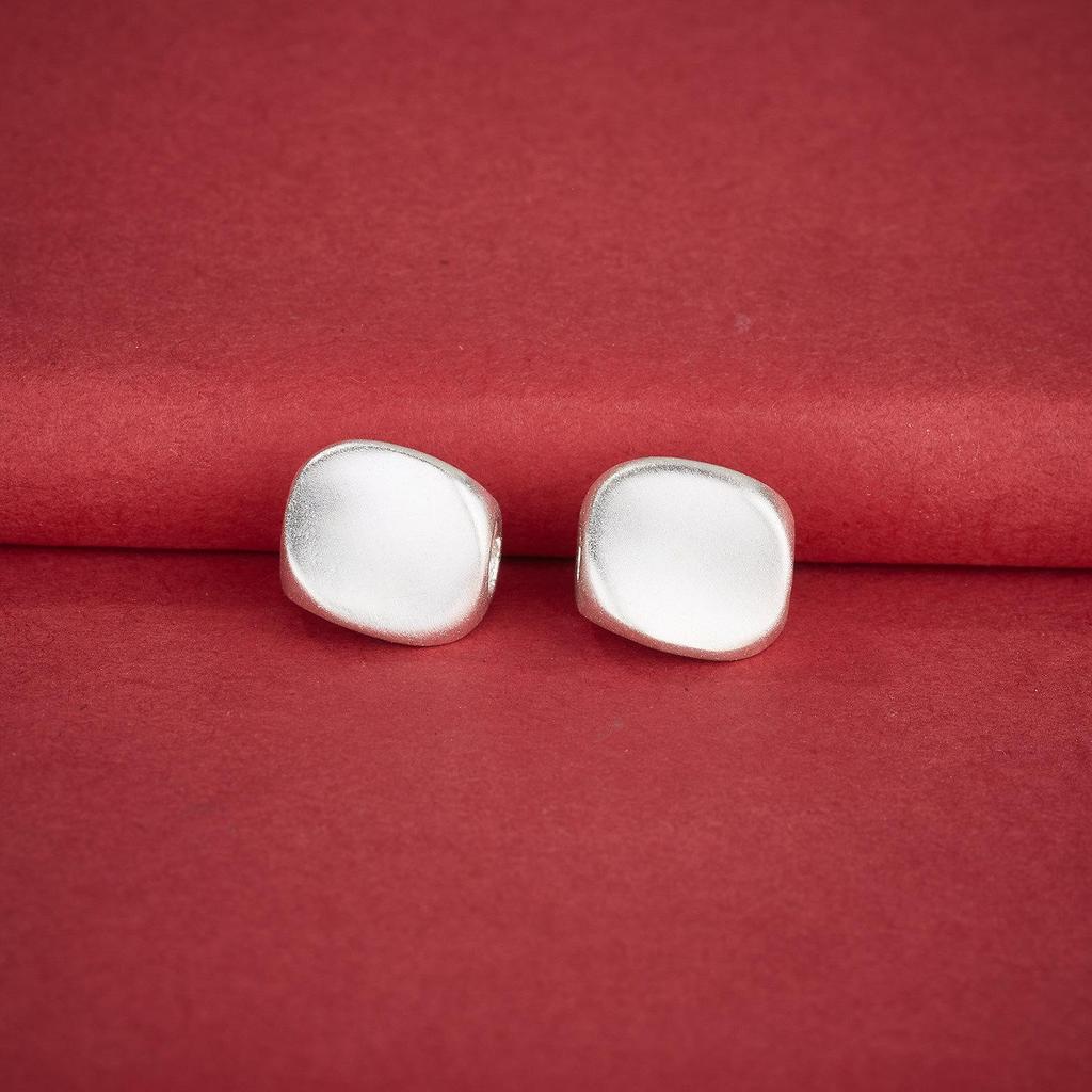 S999 Sterling Silver Irregular Twist Barrel Spacer Beads for DIY Bracelet Weaving