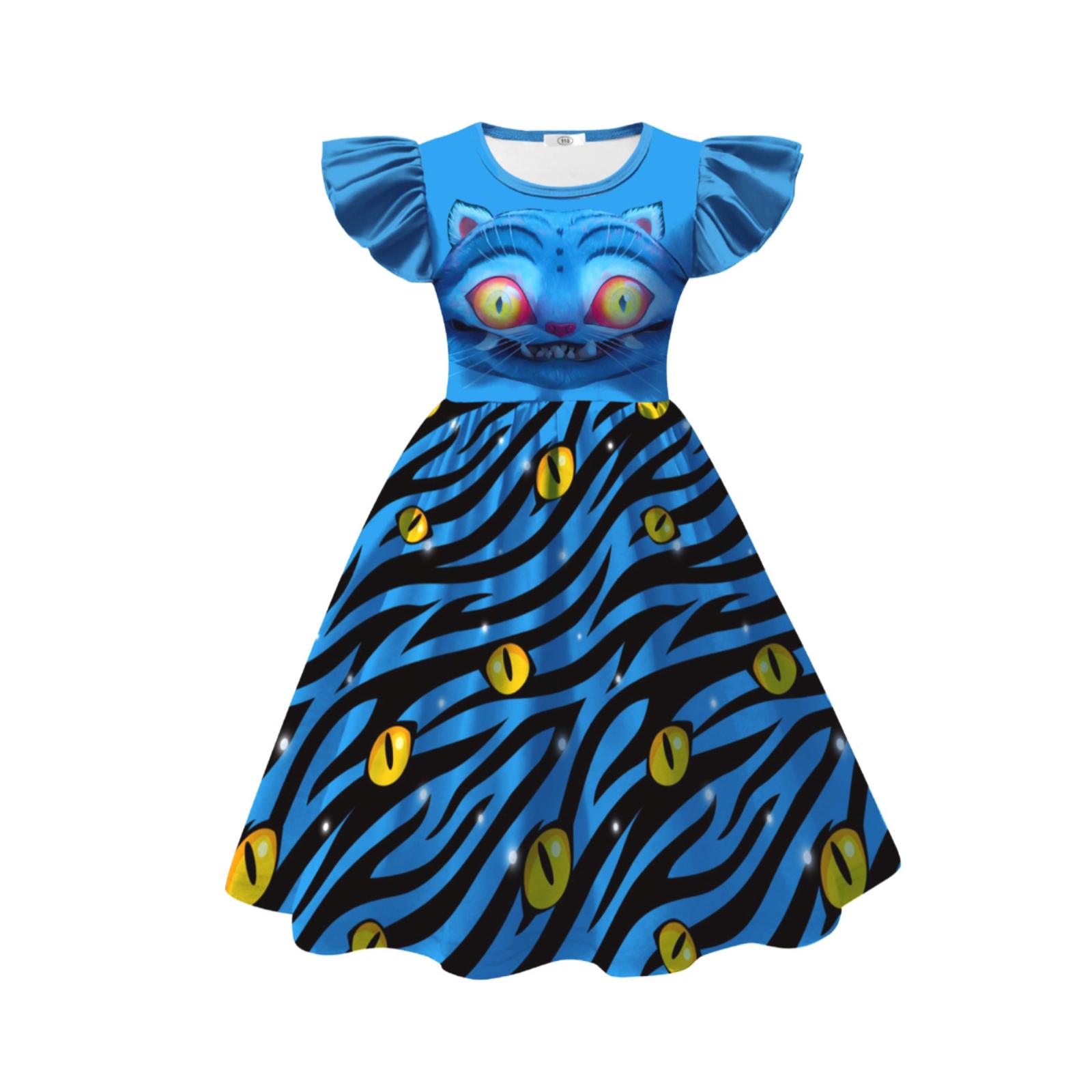 

Children s Dress With Flying Sleeves Princess Dress Role Play Dress 140 синий