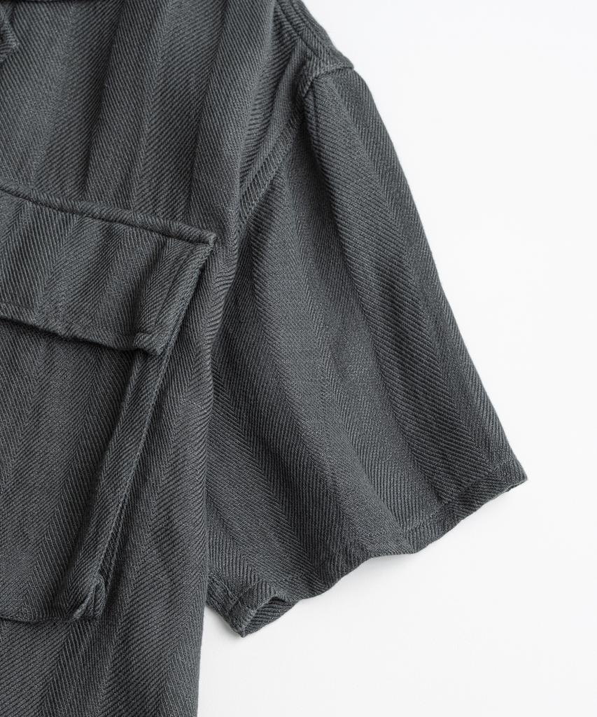 Bihebieo Dyed Hbt Linen M43 1/2 Shirts Anthracite