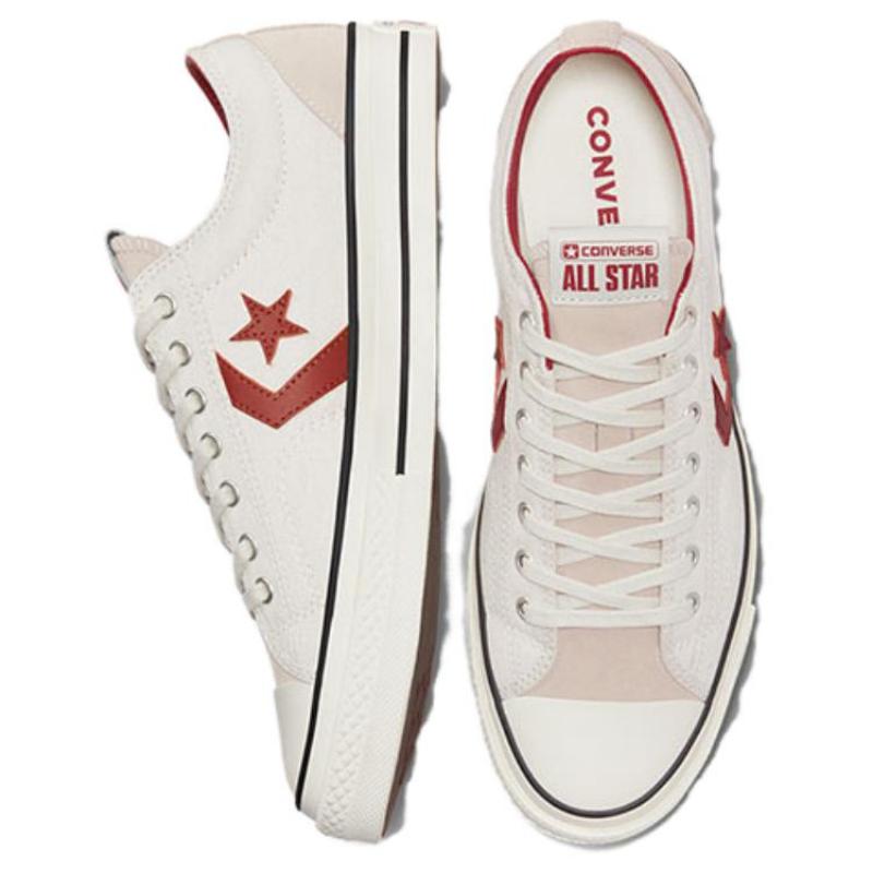 Converse Star Player 76 Retro Casual Non-slip Durable Lightweight Low-top Sneakers for Men and Women White and Red