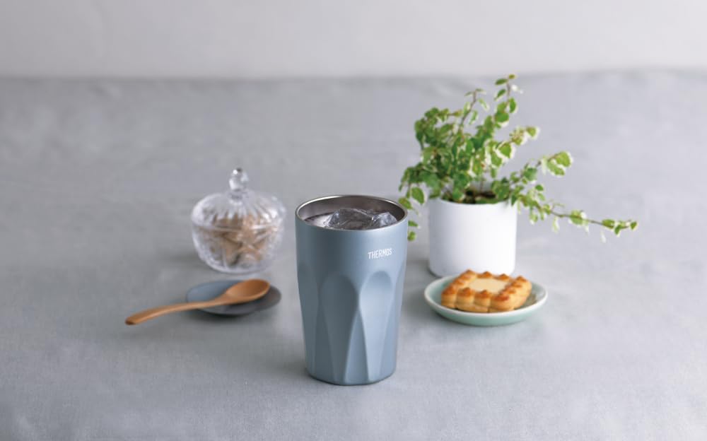 Thermos Vacuum Insulated Tumbler, 400ml, Misty Blue, Glass-like Design, JTC-400 MSB