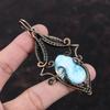 Larimar Pendant Copper Wire Wrapped Pendant Handmade Jewelry Stylish Pendant Copper Jewelry Gemstone Pendant Gift For Him Wire Wrap Jewelry