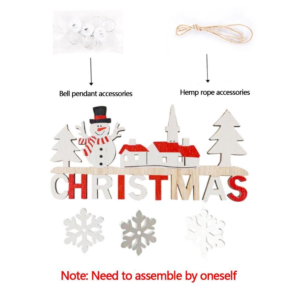 New Wooden Hanging Ornaments Creative Party Supplies Xmas Tree Pendants Santa Claus Happy New Year Door Pendants
